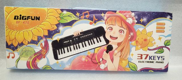 BIGFUN Elektroniczne pianino Organy Keyboard 37 klawisze z mikrofonem