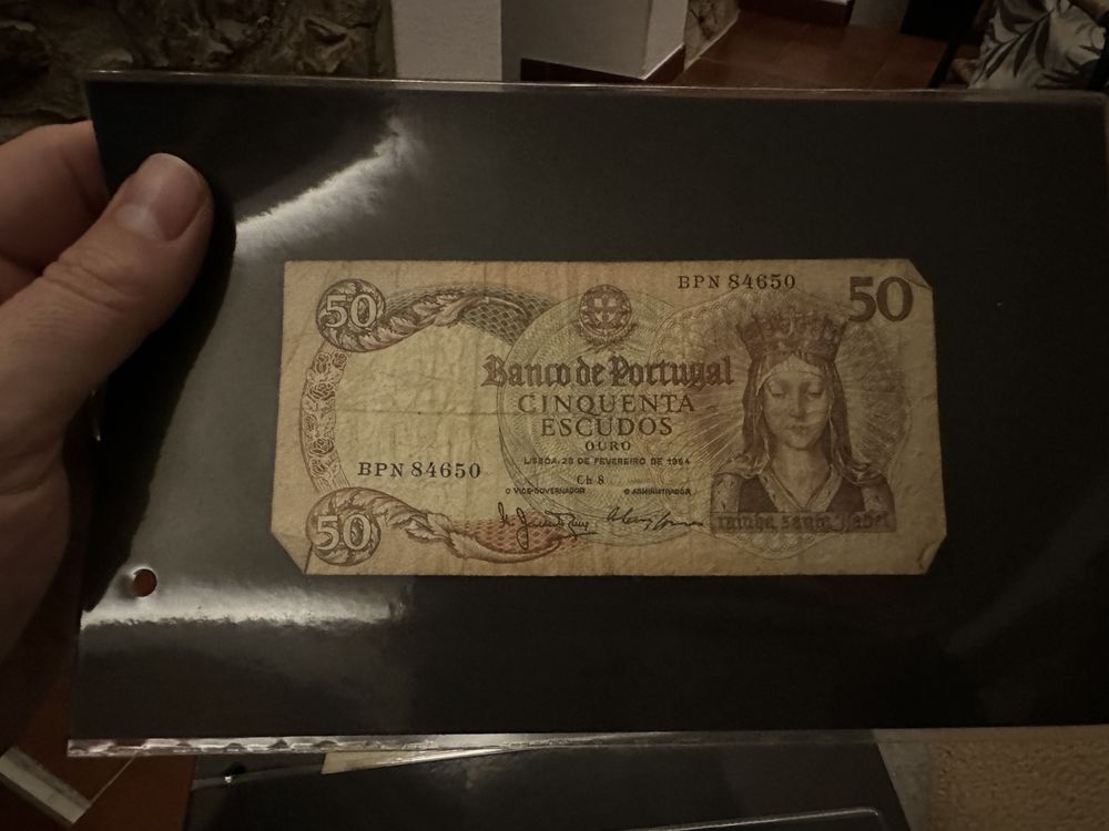 Nota banco Portugal 50 escudos ouro
