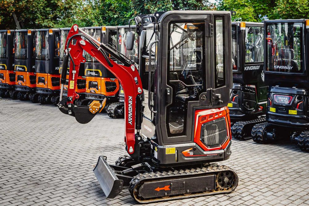 NOWA Minikoparka Kingway Yama S15K 1,4T RAMIĘ Skr 3 ŁYŻKI Kabina 112cm
