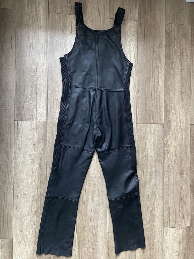 Ogrodniczki skórzane motocyklowe narciarskie kombinezon unixes vintage