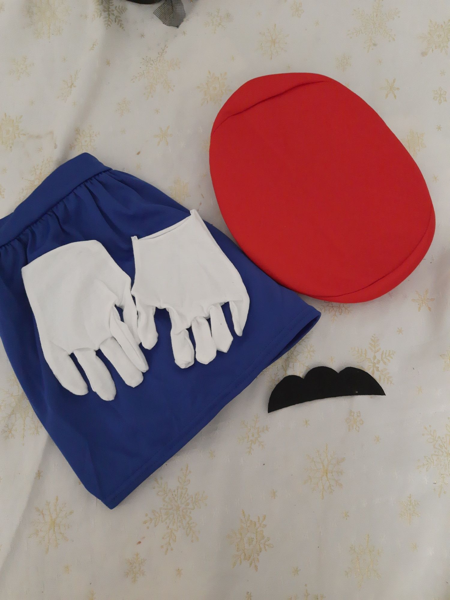 Przebranie strój Super Mario sukienka czapka rękawiczki wąsy