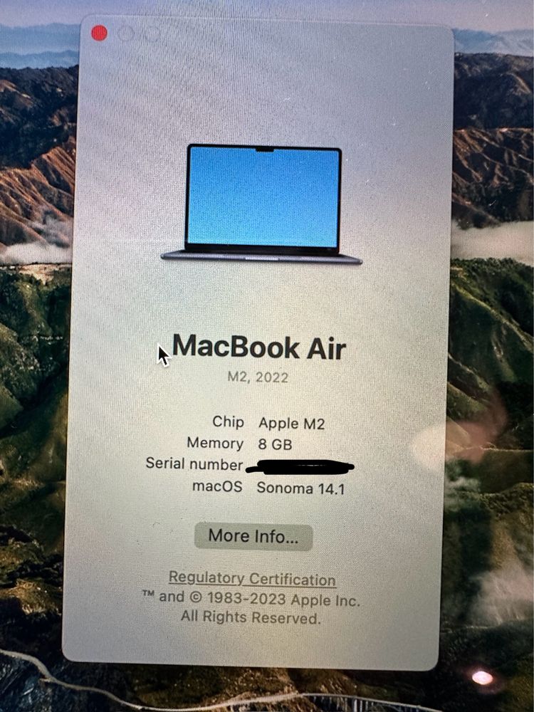 Macbook Air M2 2022 8/256 stan idealny