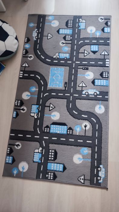 Dywan krótkie włosów do pokoju chłopięcego Pinky droga ulice 80x150 cm