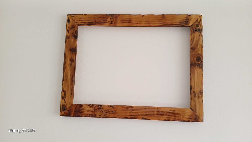 Rama drewniana rustykalna z drewna rozbiórkowego