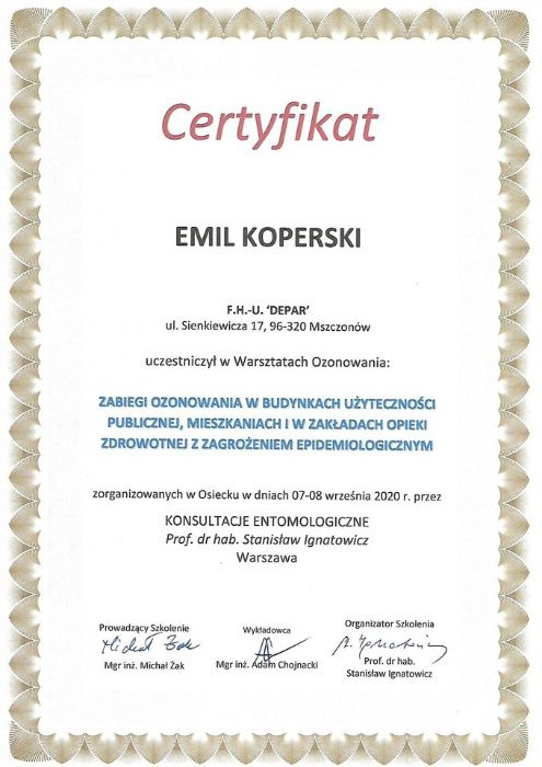Osuszanie, Ozonowanie, usuwanie zapachów, odgrzybianie