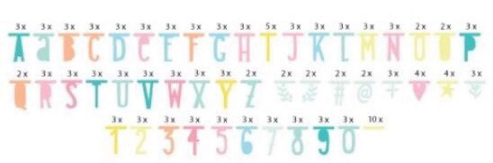 Grinalda alfabeto cores pasteis
