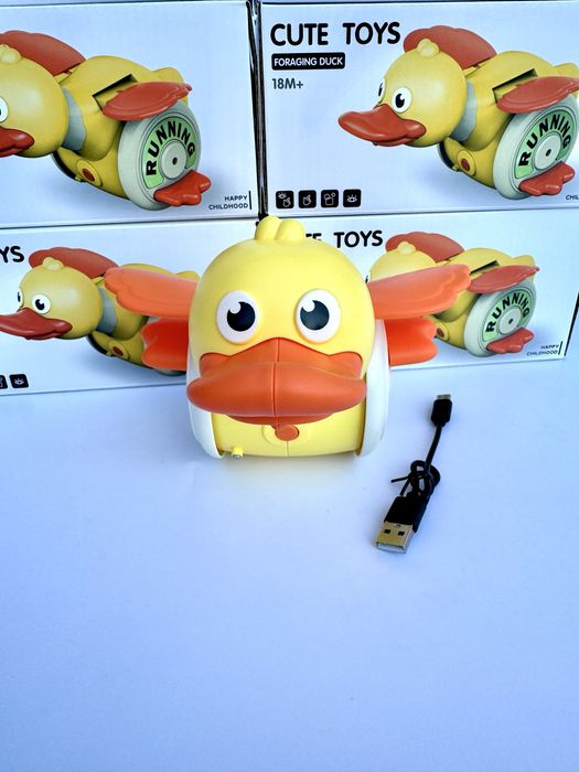 Інтерактивна іграшка-качка з USB, рухається, світиться, музика