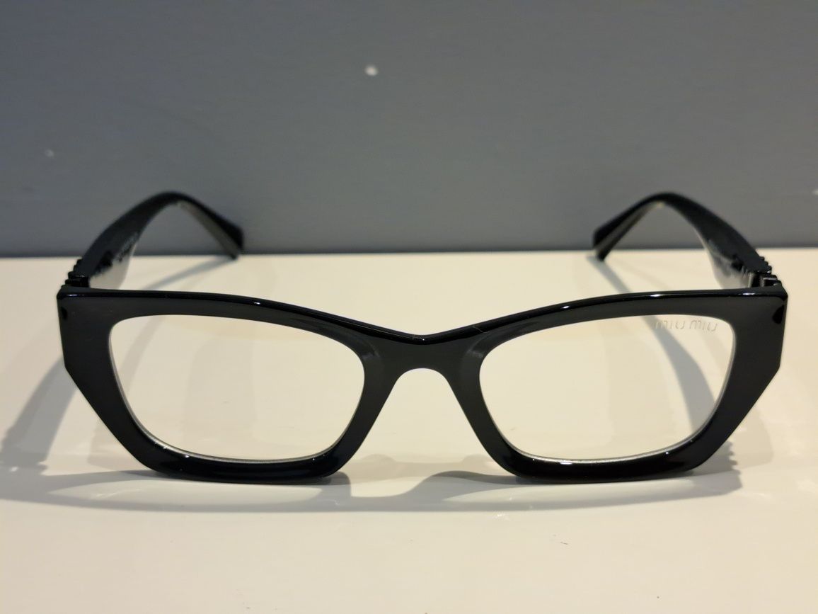 MIU MIU czarne nowe damskie oprawki okulary zerówki logo