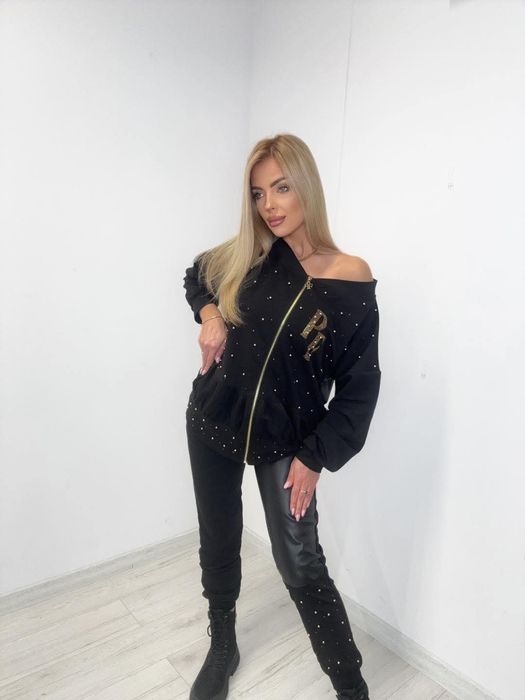 Piękny komplet dres dwa modele złote dodatki Eco skóra logo paparazzi