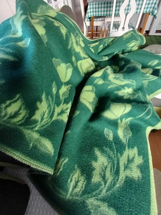 Koc wełniany zielony