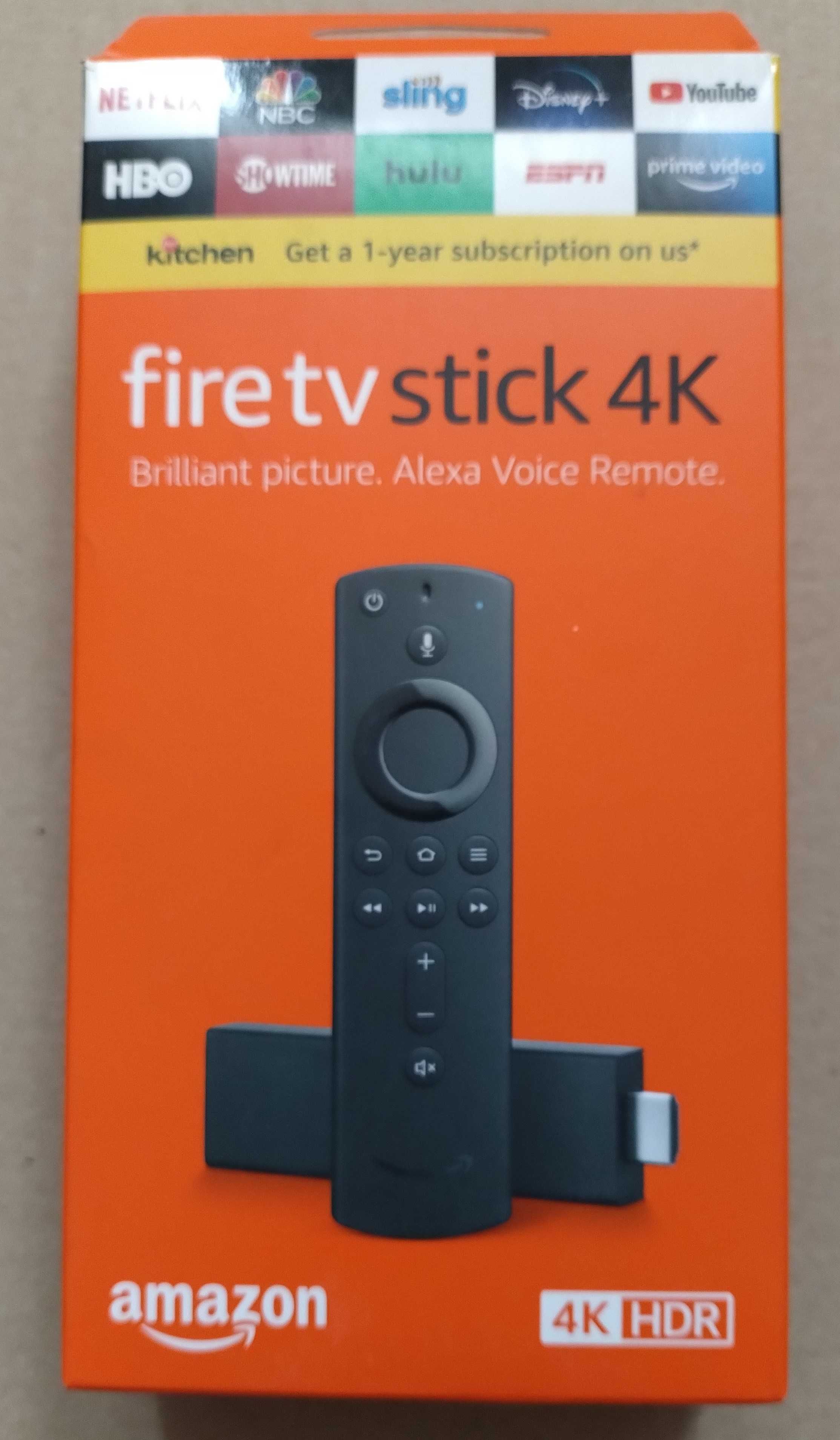 Amazon Fire TV Stick 4K wraz z oryginalnym pudełkiem i akcesoriami