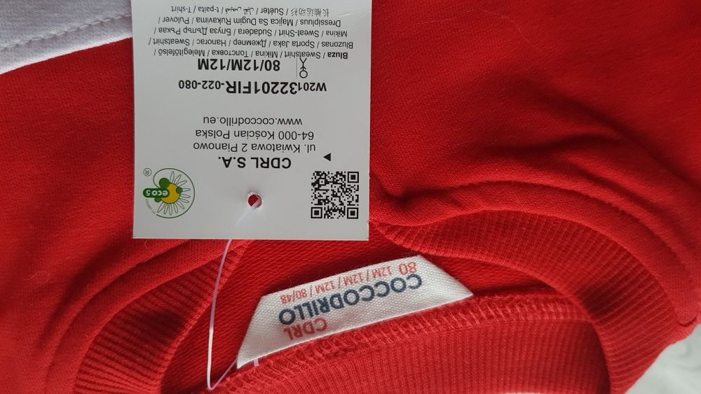Bluza czerwona rozmiar 80
