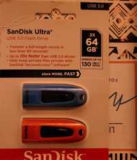 Pendrive SanDisk 2x64GB Ultra (USB 3.0) 130 MB/s (zestaw 2 szt.)