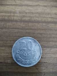 Moneta 20 groszy PRL 1963 rok.