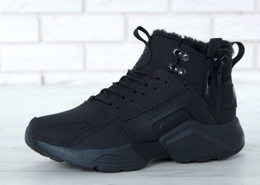 Мужские зимние кроссовки с мехом Nike Huarache Acronym "Black" 40-45