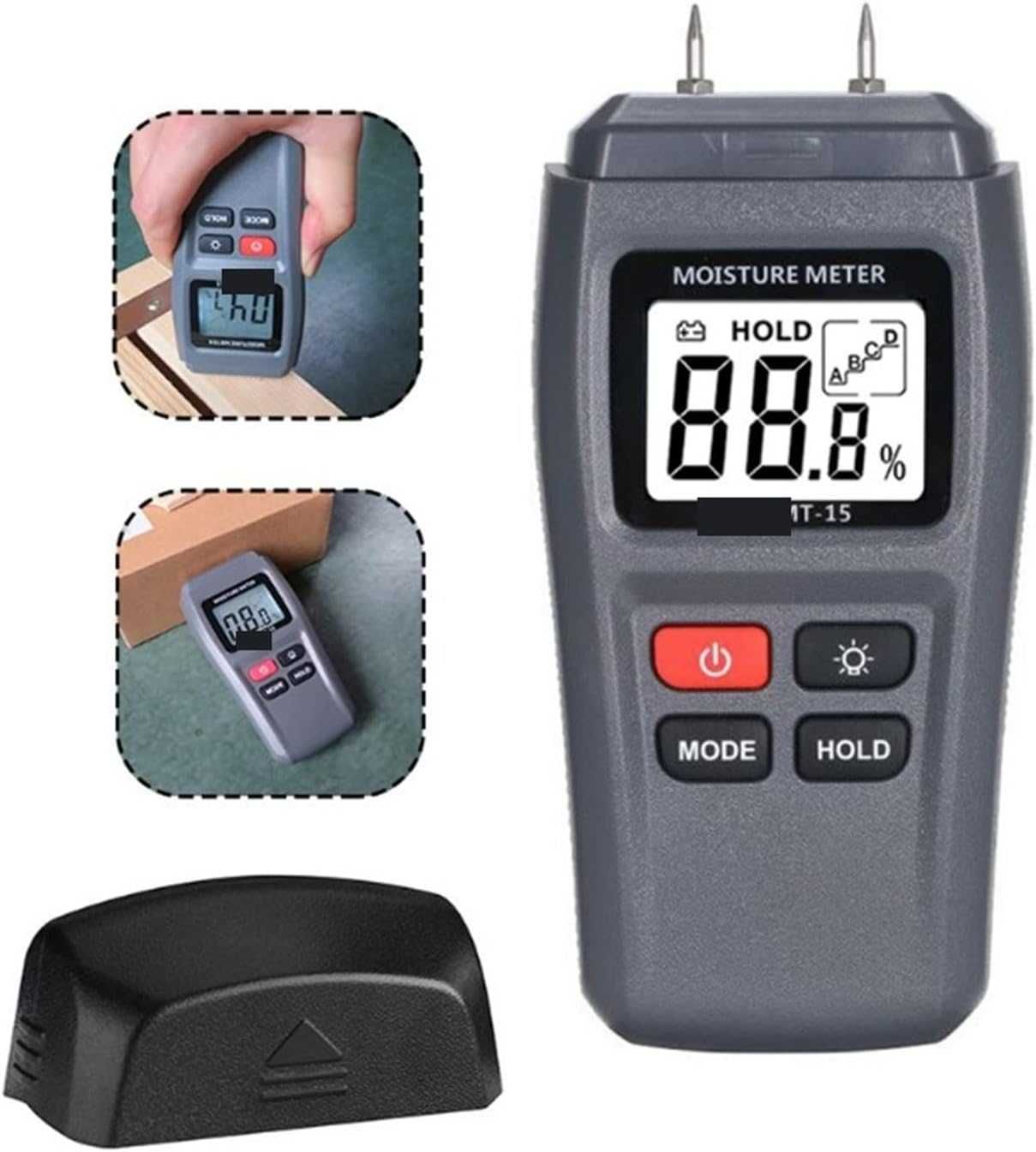 Medidor de Humidade Digital MT15 para Madeira LCD com Luz *NOVO*