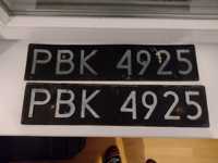 Cena za dwie! Czarne blachy polskie tablice rejestracyjne PB PBK płock