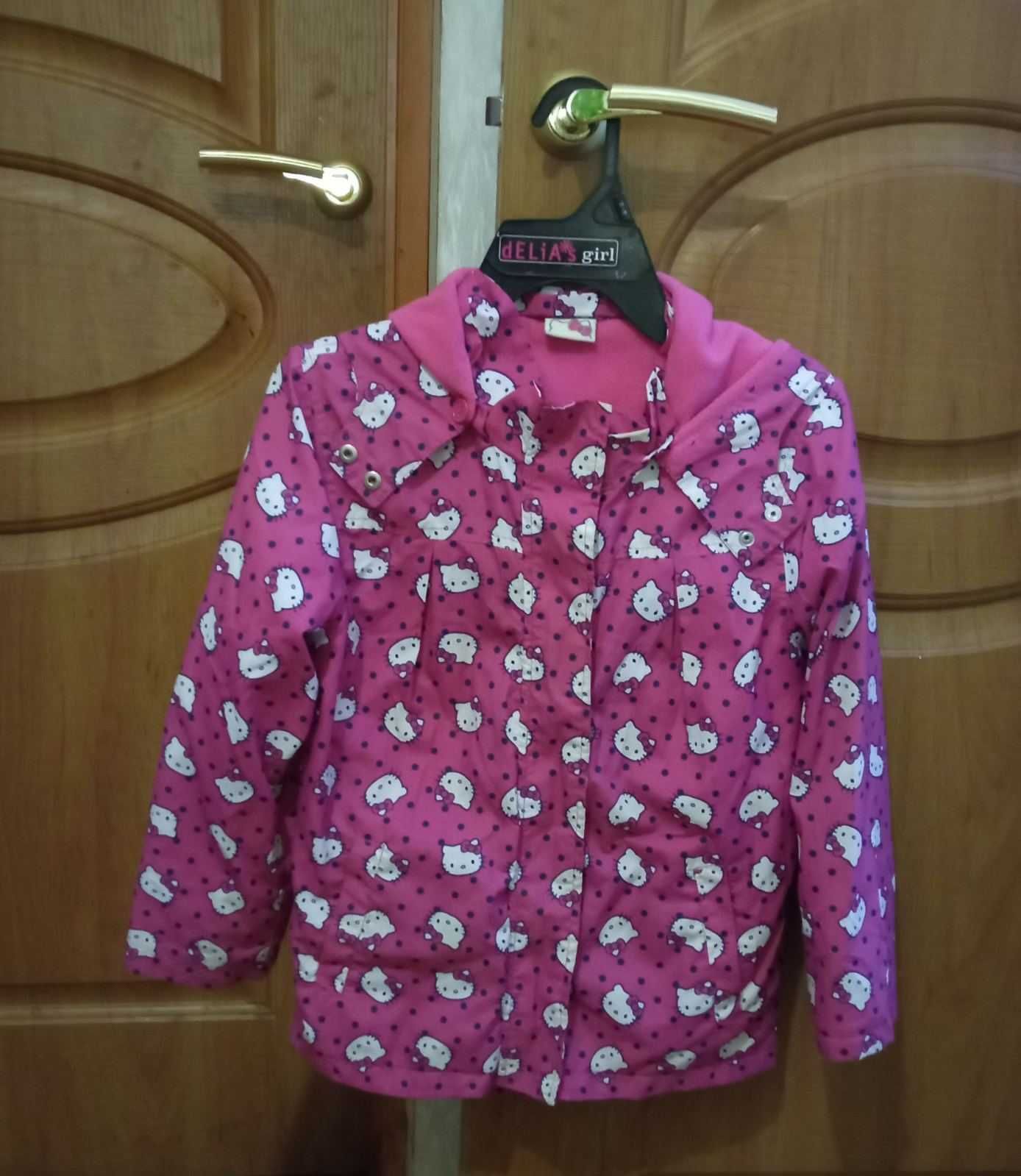 Курточка ветровка с флисом Oshkosh и Hello Kitty на 7-8 лет, 122-128см