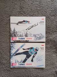 Komplet 15 autografów skoczków narciarskich