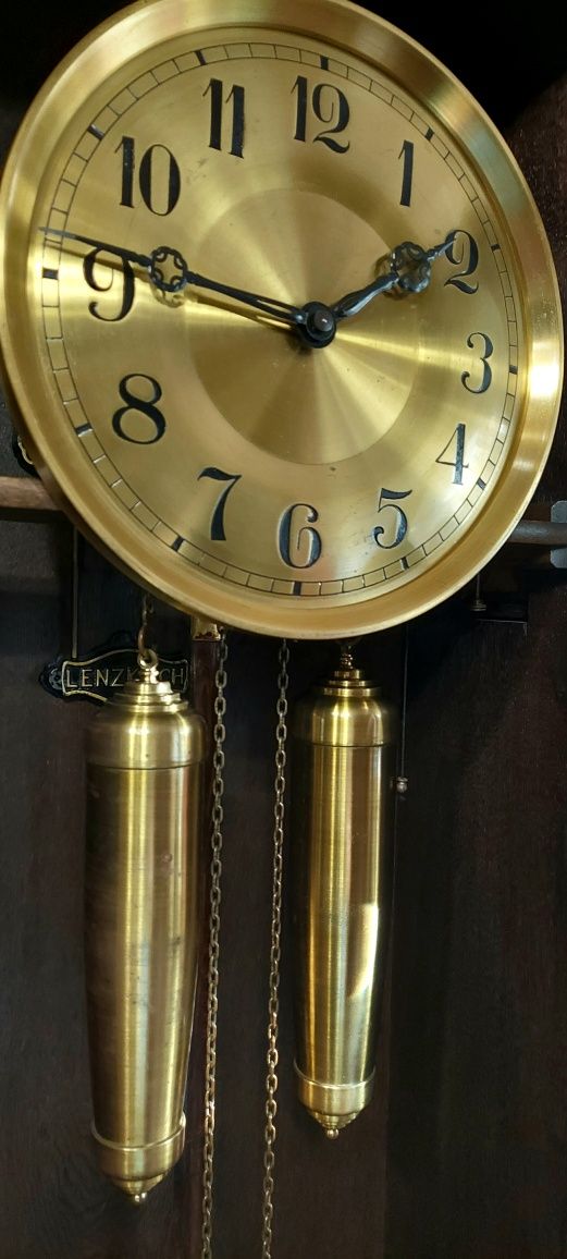 Lenzkirch 1925 r. zegar stojący elegancki ciemny klasyk