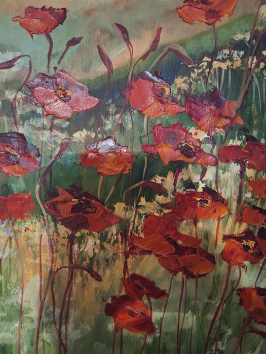 Obraz olejny  80x60  maki