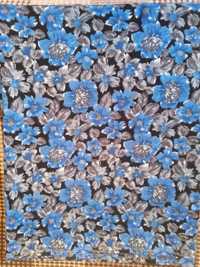Отрез ткани в голубой цветок,  производства СССР