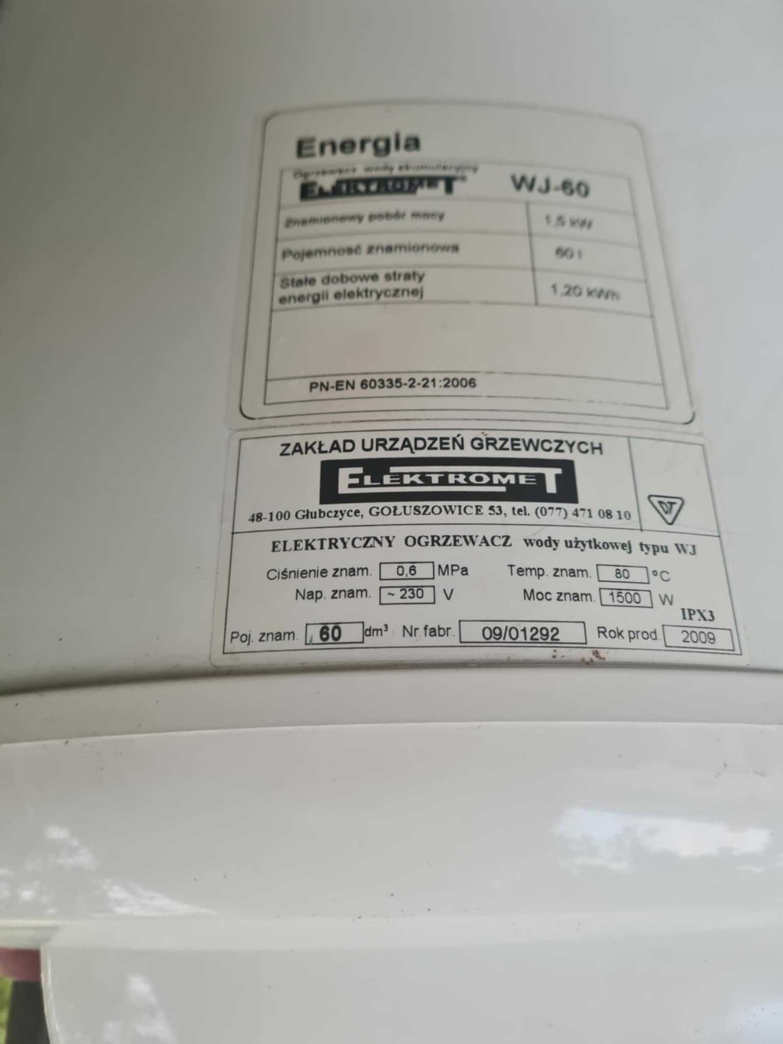 Elektryczny ogrzewacz wody Elektromet Mister WJ-60