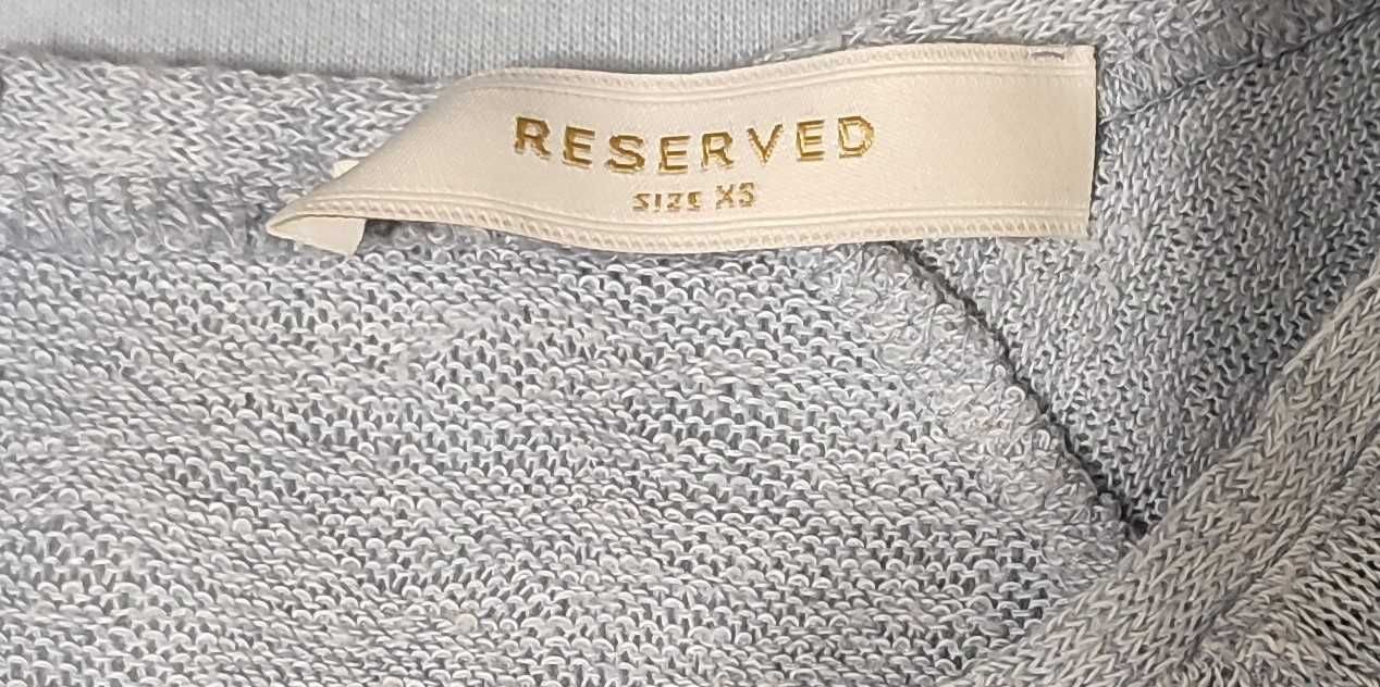 Błękitny sweter damski luźny rękaw 3/4 Reserved XS