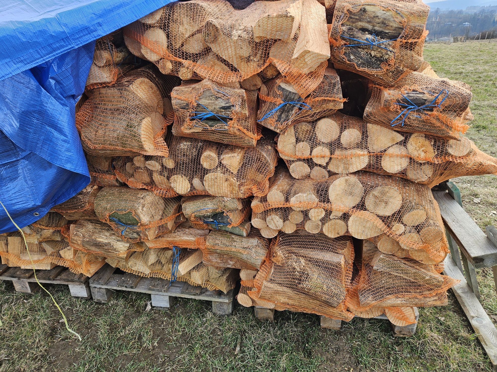 Suche sezonowane  Drewno opałowe kominkowe w workach duży worek 50x