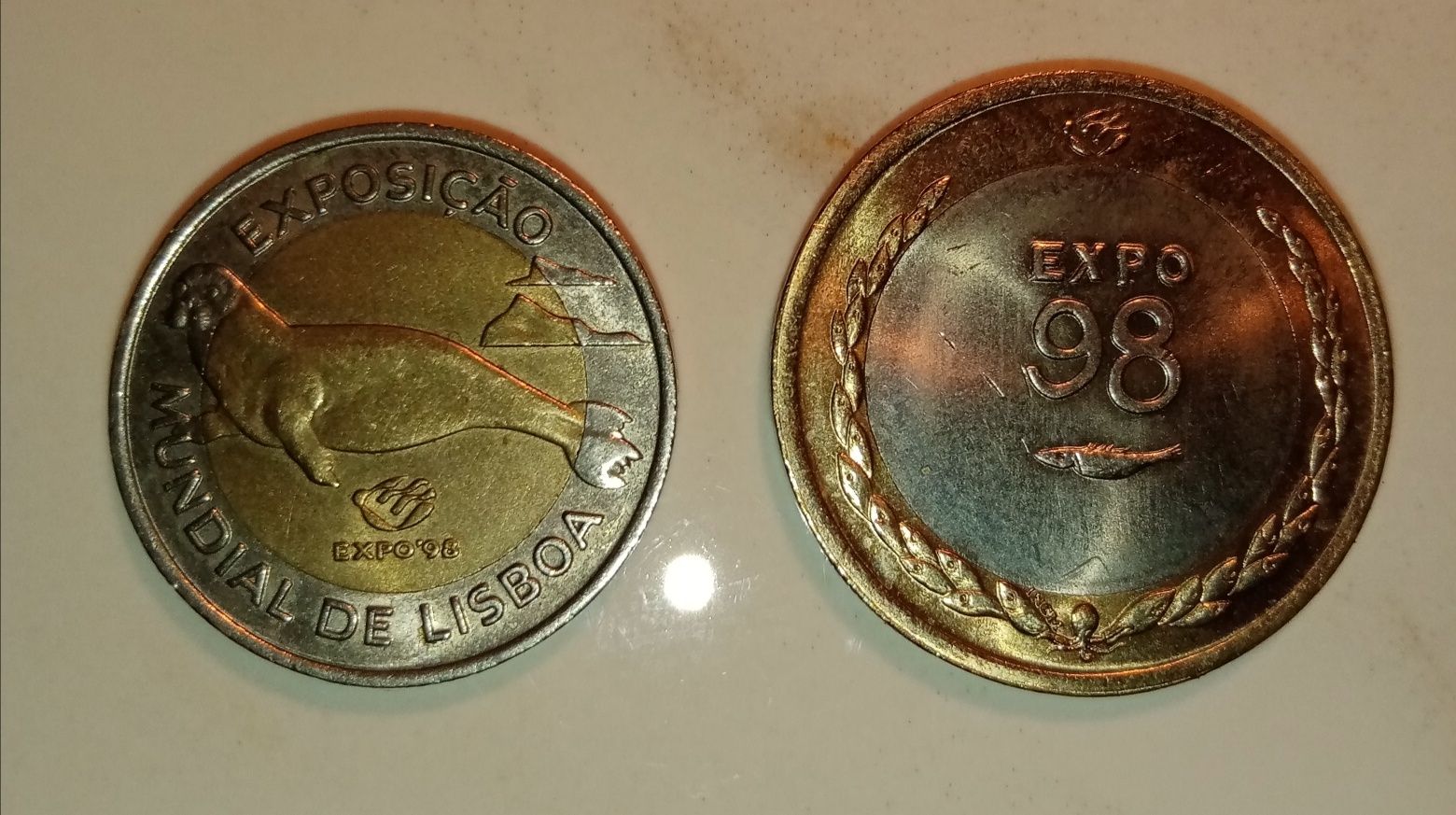 Moedas comemorativas expo 98