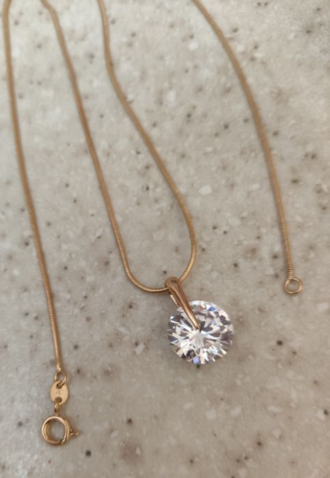 Цепочка с кулоном цирконий 45 см