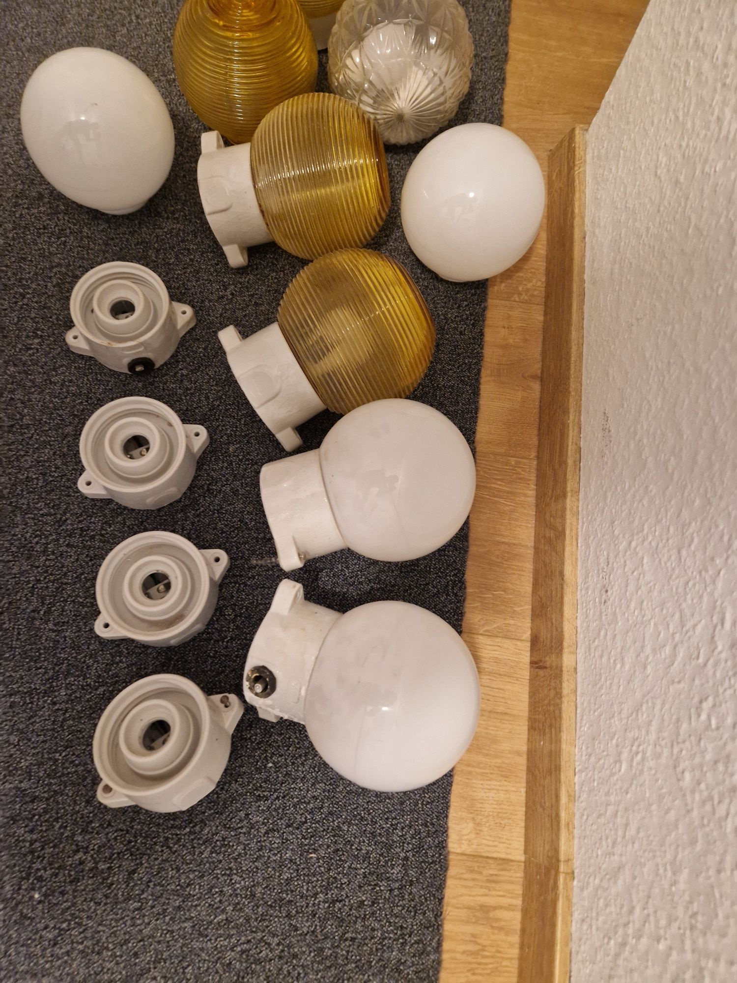porcelanowe lampy . retro . loft . vintage . klosz . prl ddr