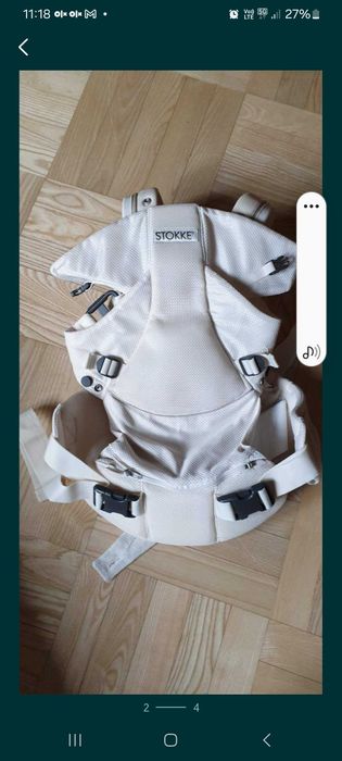 Nosidełko STOKKE MY CARRIER Białe Cremowe Śliniak