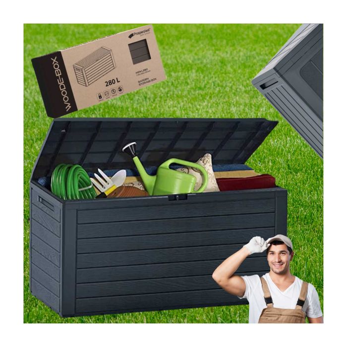 Skrzynia Ogrodowa Schowek Balkonowy 280lAntracyt - Organizer Na Balkon