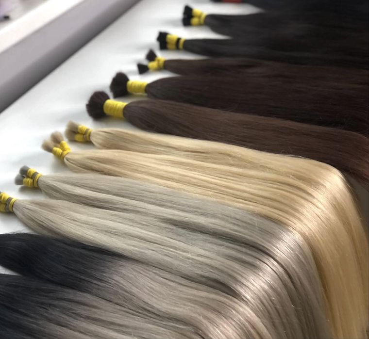 Волосся для нарощення гарноі якості каштан шетен русі від 50г