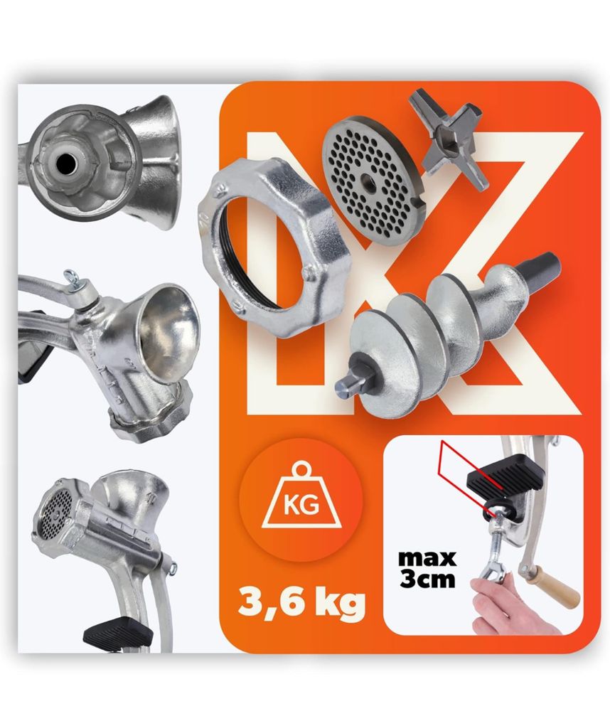 KADAX Moedor de carne de ferro fundido