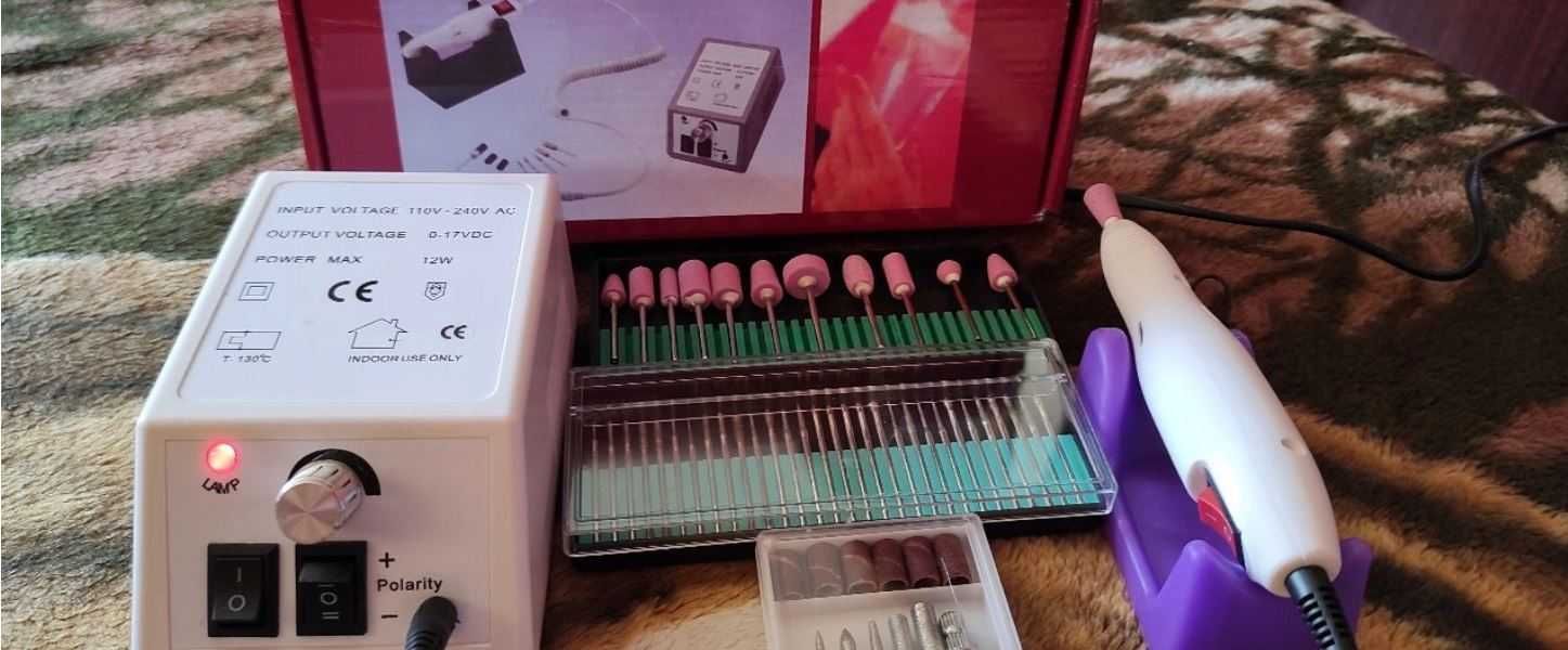 NOWA Frezarka do Paznokci Manicure Hybryda + 3 zestawy frezów