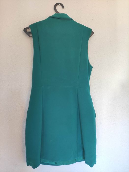 Vestido blazer azul esverdeado
