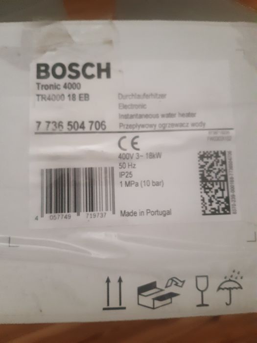 Przepływowy ogrzewacz wody BOSCH TRONIC TR4000-18kW