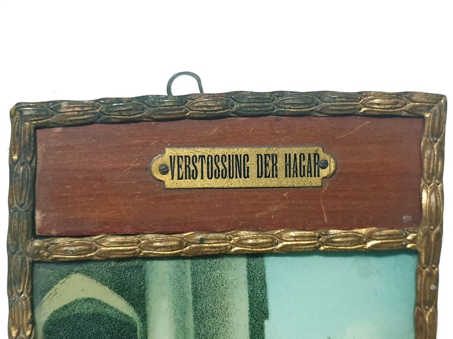 Antiga imagem "Repúdio de Hagar"  em vidro