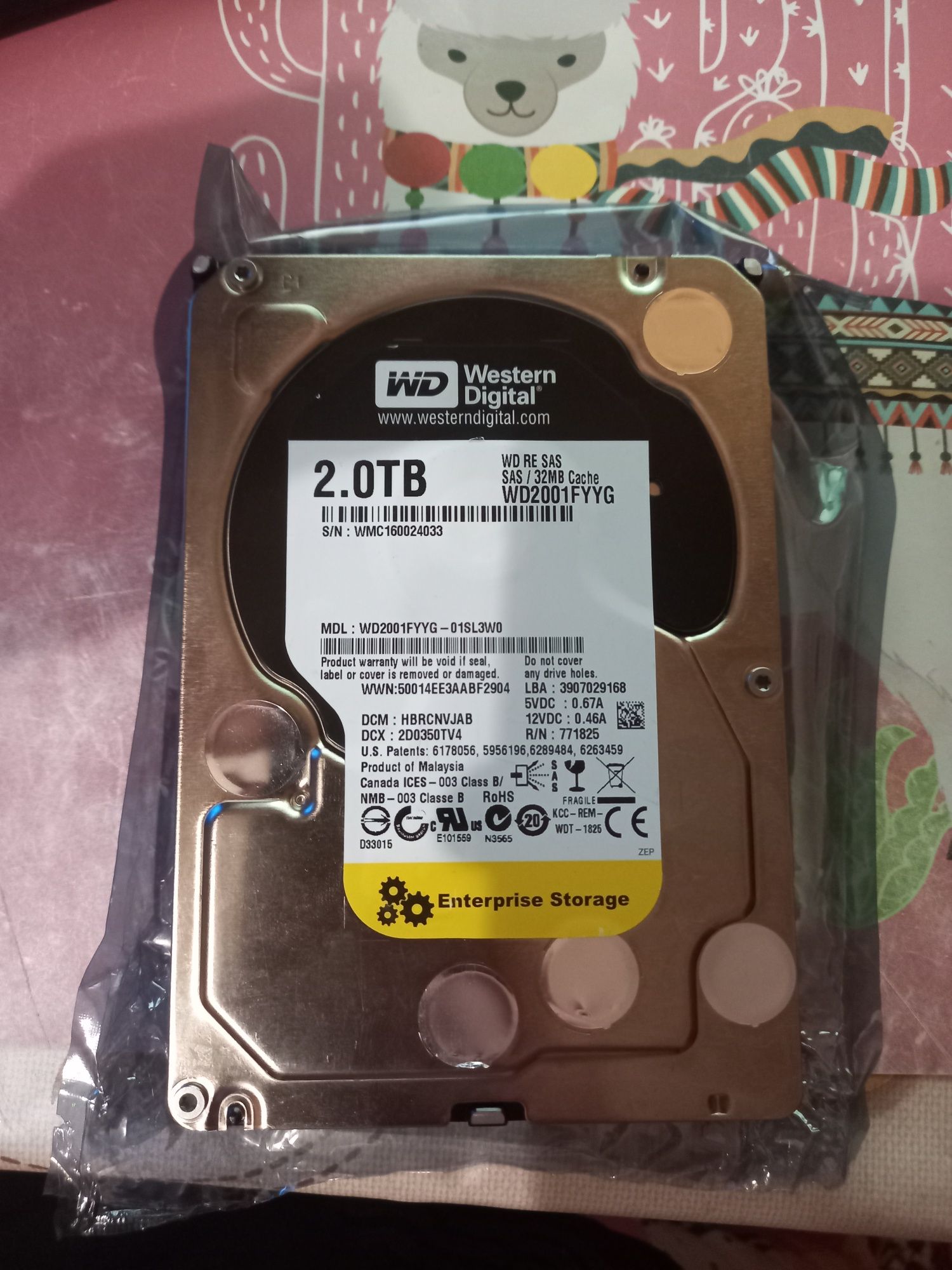 Жесткий диск WD 2TB (WD2001FYYG)