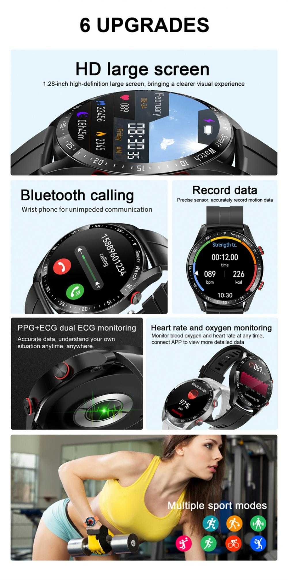 Smartwatch HW20A, BT Calling, IP67 srebrny - Nowy