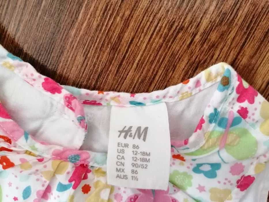 Sukienka h&m lato kwiaty motyle lekka przewiewna wesele elegancka 86