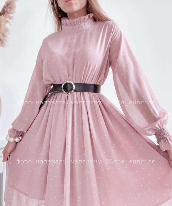 Ніжна сукня пудрово-рожевого кольору універсального розміру