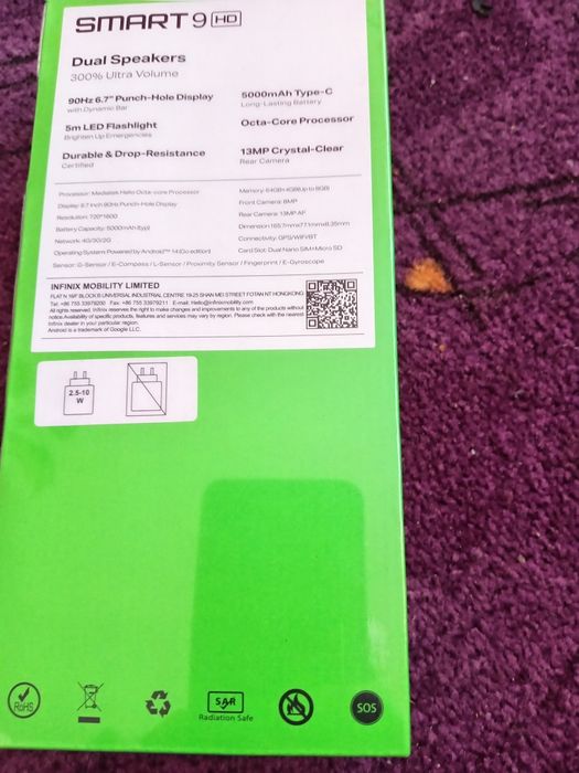 Infinix Smart 9 HD 4/64GB Metallic Black 90H Androidz IP 54