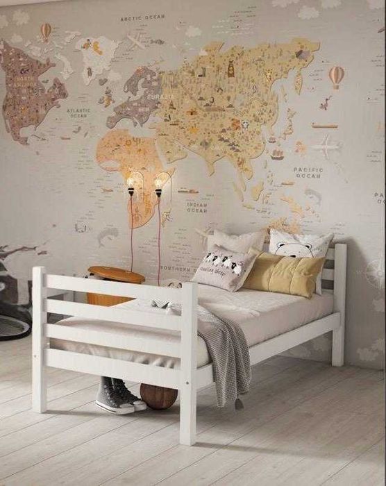 Cama branca e colchão solteito