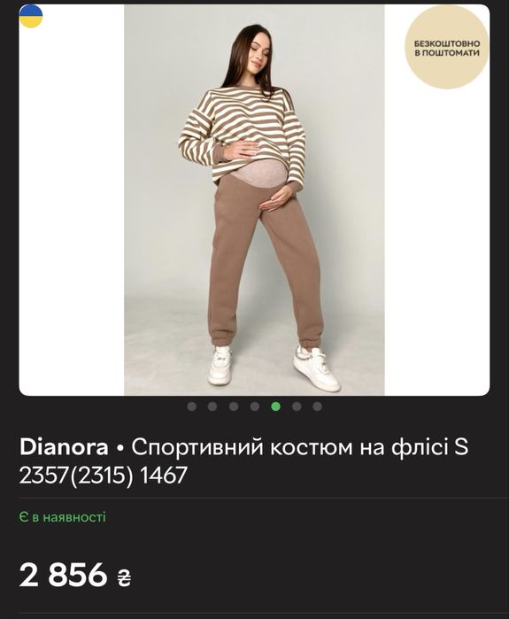 Спортивний костюм на флісі для вагітних DIANORA L 48 розмір + лонгслів
