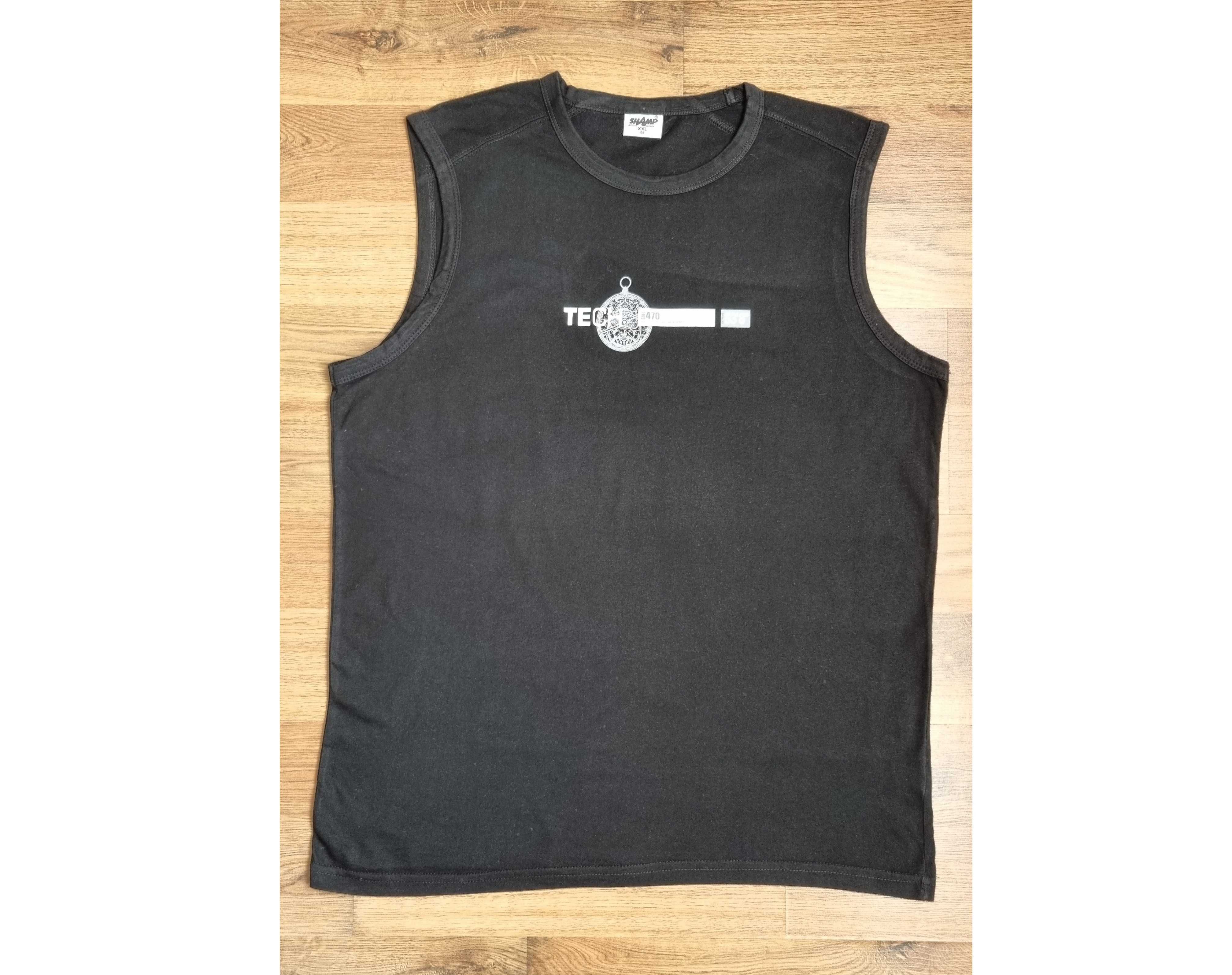 Czarna męska KOSZULKA bez RĘKAWÓW TANK TOP SHAMP 100% bawełna XXL