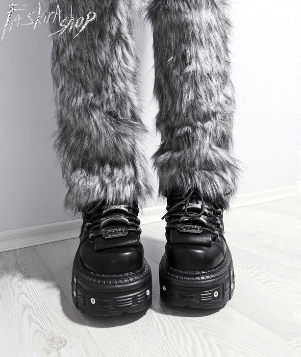 Гетри пухнасті пушистые гетры меховые y2k лоліта фуррі квадробика