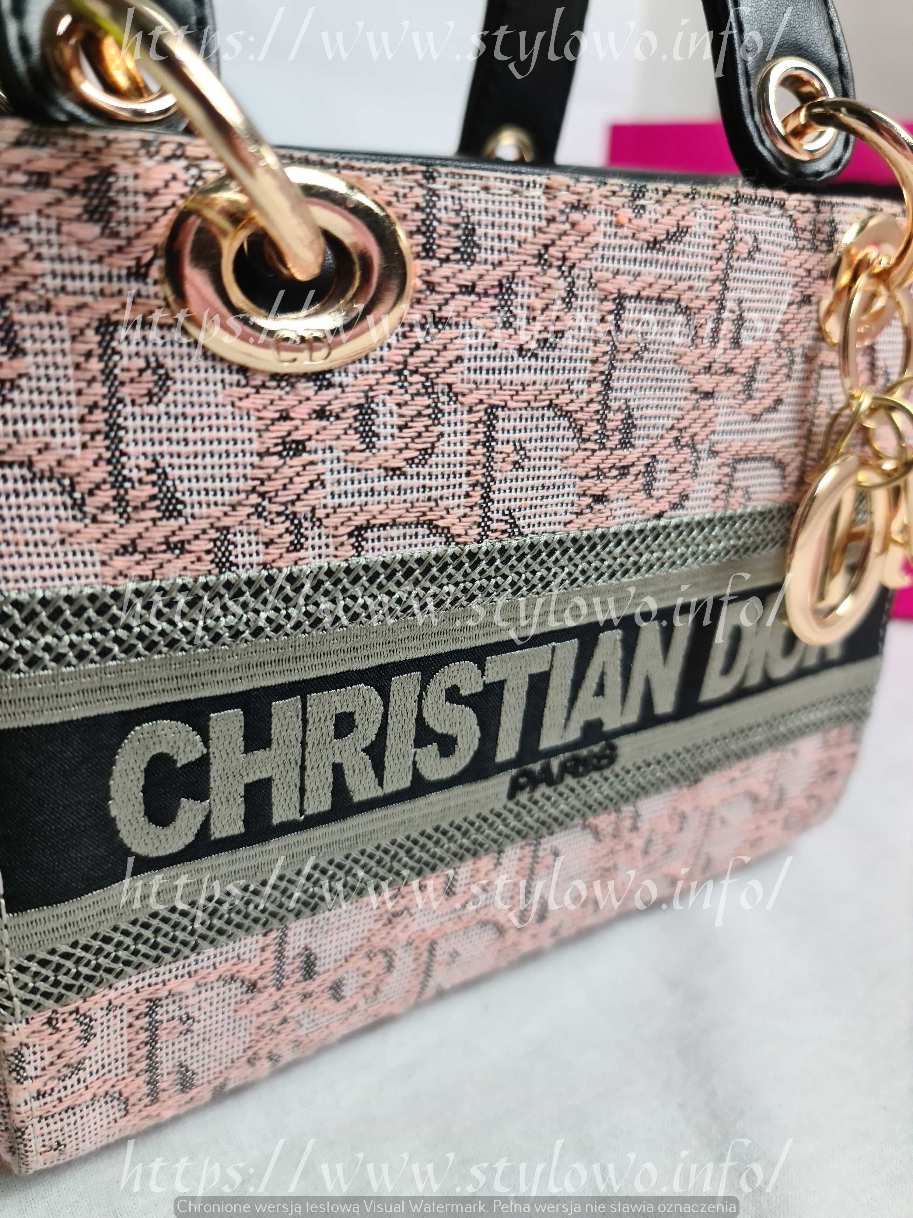 Torba Christian nowość Dior kuferek koszyczek listonoszka roz
